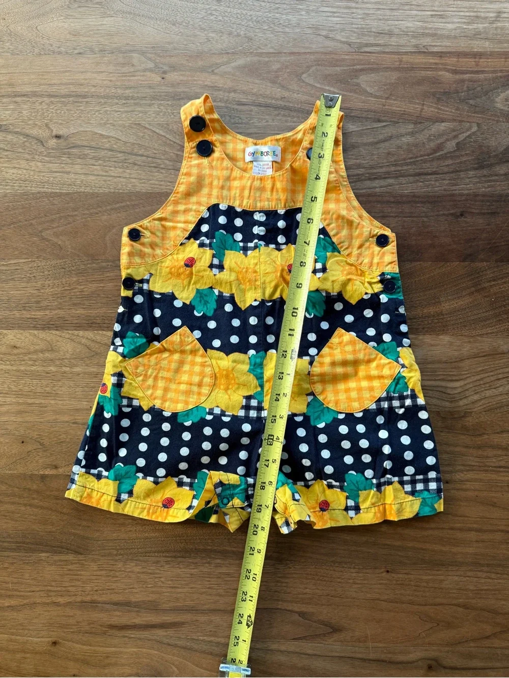 Vintage 90s Gymboree Sunflower Picnic Romper Small 12M- 2 1/2 Years Rainbow Tag